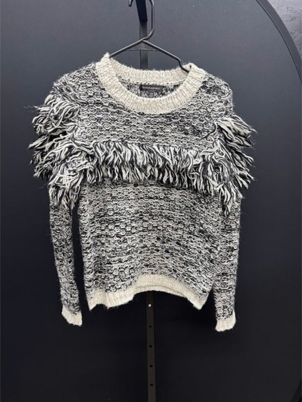 Banana Republic Chunky Wool Knit Fringe Sweater